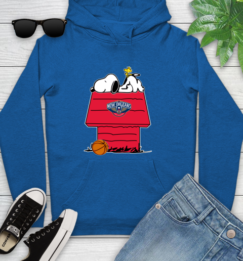 New Orleans Pelicans NBA Basketball Snoopy Woodstock The Peanuts Movie Youth Hoodie 9