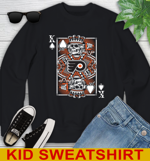 Philadelphia Flyers NHL Hockey The King Of Spades Death Cards Shirt Youth Sweatshirt