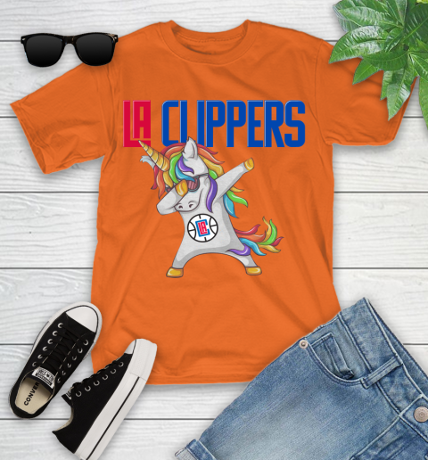 LA Clippers NBA Basketball Funny Unicorn Dabbing Sports Youth T-Shirt 7