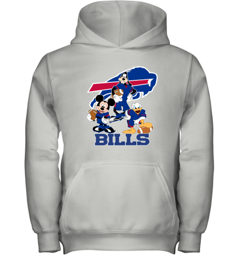 Mickey Donald Goofy The Three Buffalo Bills Football Youth Hoodie 