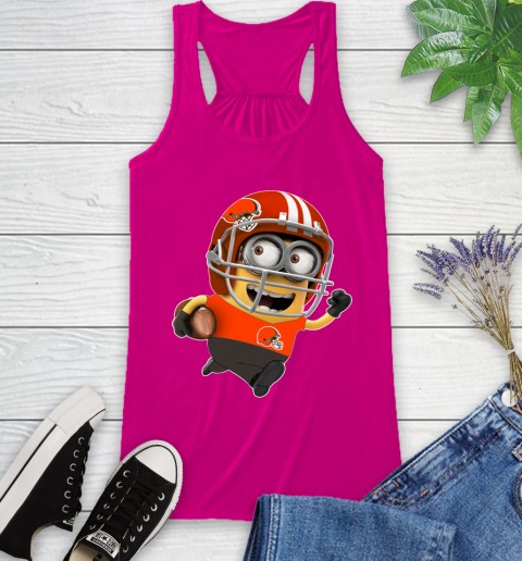 NFL Cleveland Browns Minions Disney Football Sports Racerback Tank 8