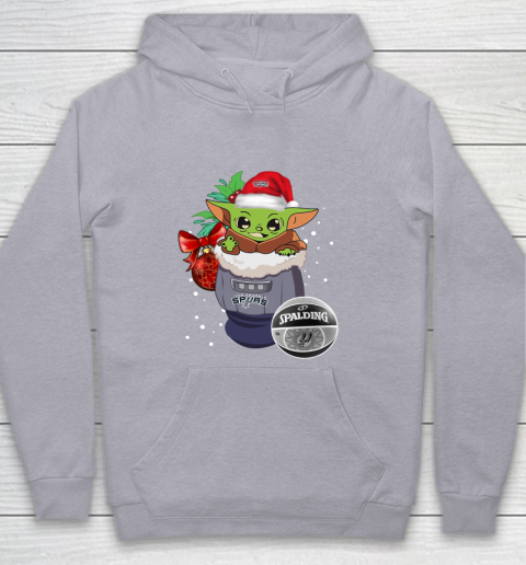 San Antonio Spurs Christmas Baby Yoda Star Wars Funny Happy NBA Youth Hoodie 5