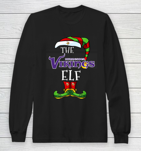 Minnesota Vikings Christmas ELF Funny NFL Long Sleeve T-Shirt