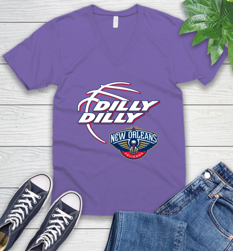 NBA New Orleans Pelicans Dilly Dilly Basketball Sports V-Neck T-Shirt 10