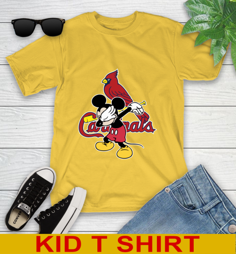 St.Louis Cardinals MLB Baseball Dabbing Mickey Disney Sports Youth T-Shirt 8
