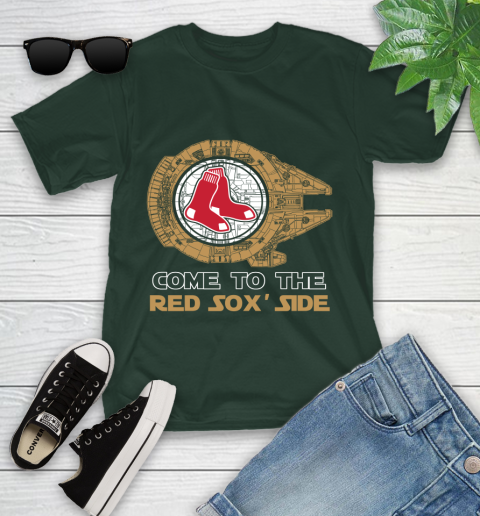 MLB Come To The Boston Red Sox Side Star Wars Baseball Sports Youth T-Shirt 5