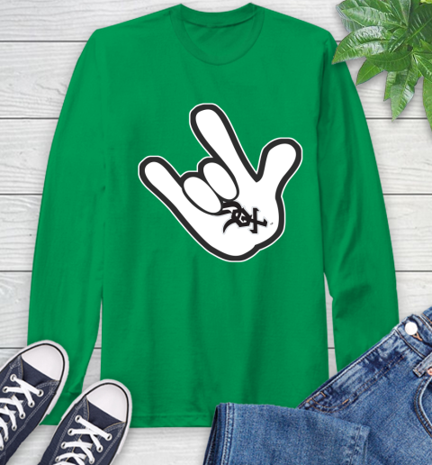 Chicago White Sox MLB Baseball Mickey Rock Hand Disney Long Sleeve T-Shirt 7
