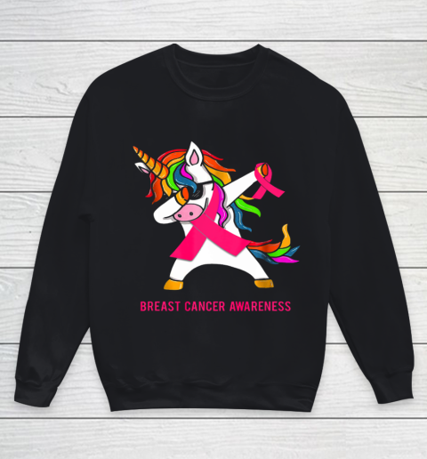 Inspirational Breast Cancer Awareness Unicorn Youth Sweatshirt