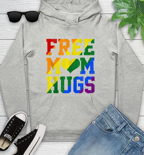 Nurse Shirt Vintage Free Mom Hugs Rainbow Heart LGBT Pride Month 2020 Shirt Youth Hoodie
