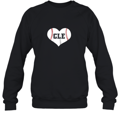 tzpr cleveland ohio baseball love heart cle gift jersey fan sweatshirt 35 front black