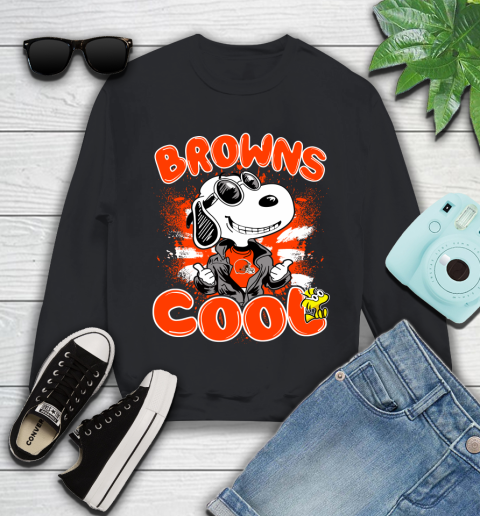 NFL Football Cleveland Browns Cool Snoopy Shirt Youth Sweatshirt