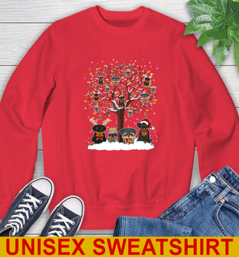 Rottweiler dog pet lover light christmas tree shirt 177