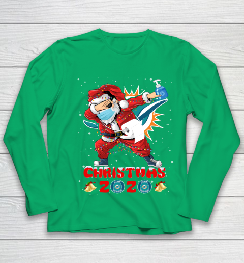 Miami Dolphins Funny Santa Claus Dabbing Christmas 2020 NFL Youth Long Sleeve 4