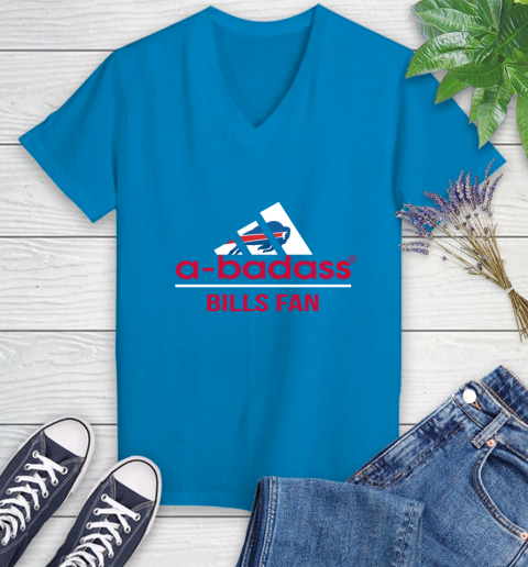 Buffalo Bills NFL Football A Badass Adidas Adoring Fan Sports Women's V-Neck T-Shirt 7