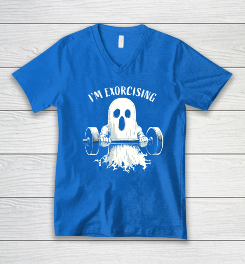 I'm Exorcising Funny Ghost Halloween V-Neck T-Shirt 4