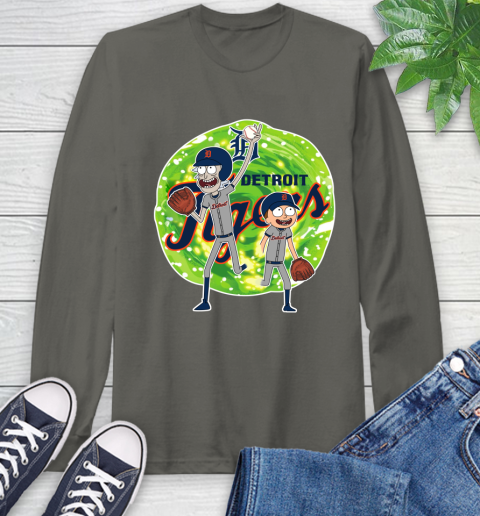 MLB Detroit Tigers Rick And Morty Baseball Sports Long Sleeve T-Shirt 8