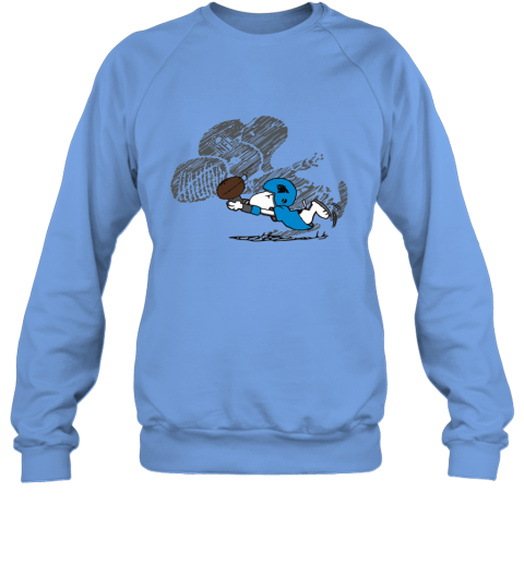 j9ca carolina panthers snoopy plays the football game sweatshirt 35 front carolina blue