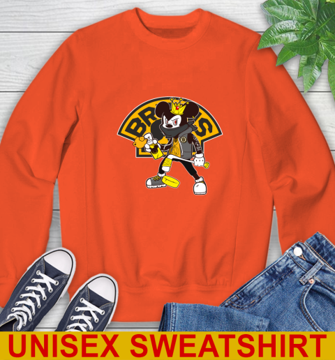 Boston Bruins NHL Hockey Mickey Peace Sign Sports Sweatshirt 4