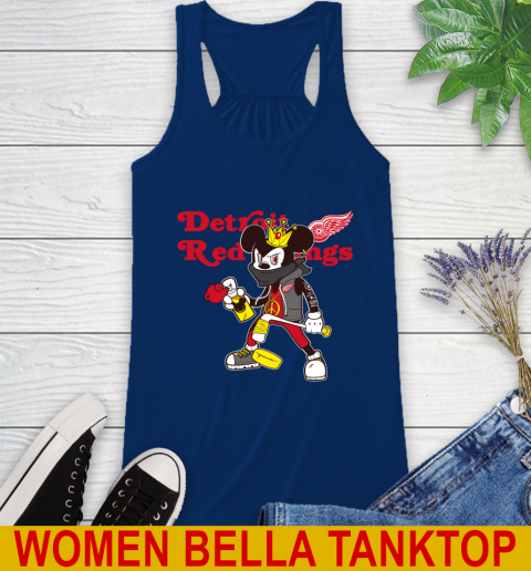 Detroit Red Wings NHL Hockey Mickey Peace Sign Sports Racerback Tank 9