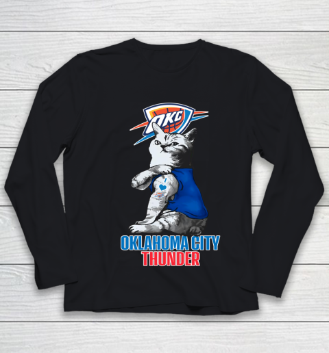NBA Basketball My Cat Loves Oklahoma City Thunder Youth Long Sleeve