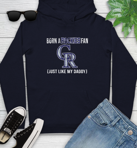MLB Baseball Colorado Rockies Loyal Fan Just Like My Daddy Shirt Youth Hoodie 3