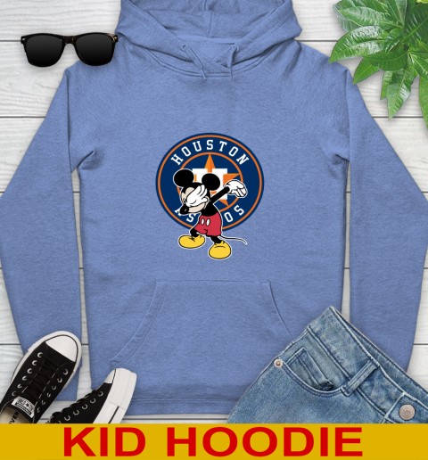 Houston Astros MLB Baseball Dabbing Mickey Disney Sports Youth Hoodie 12