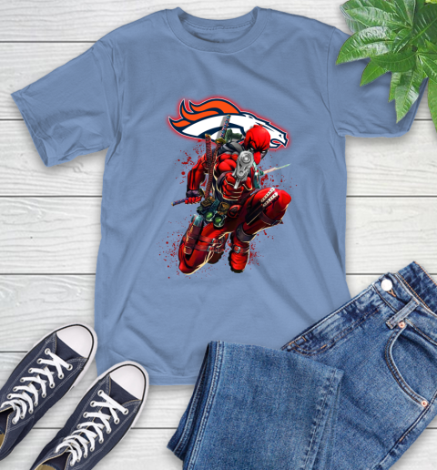 NFL Deadpool Marvel Comics Sports Football Denver Broncos T-Shirt 11