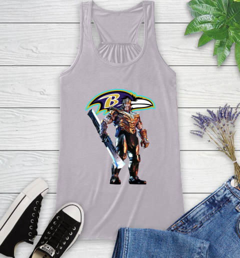 NFL Thanos Gauntlet Avengers Endgame Football Baltimore Ravens Racerback Tank 5