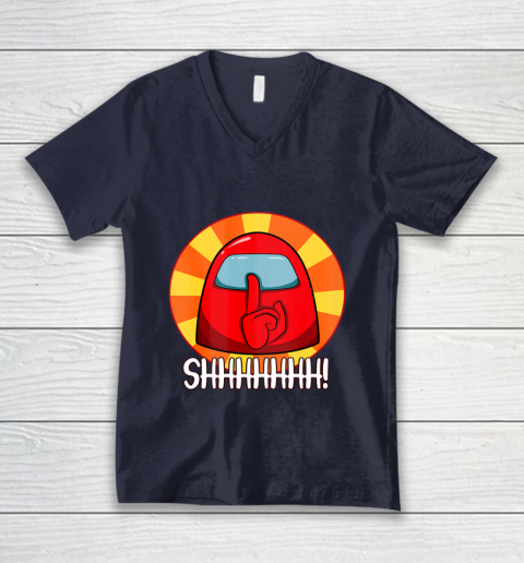 Among Us Game Shirt Cool Among Us shirt Crewmate or Impostor SHHHHHH V-Neck T-Shirt 2