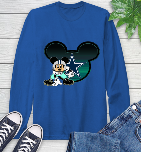 NFL Dallas Cowboys Mickey Mouse Disney Football T Shirt Long Sleeve T-Shirt 9