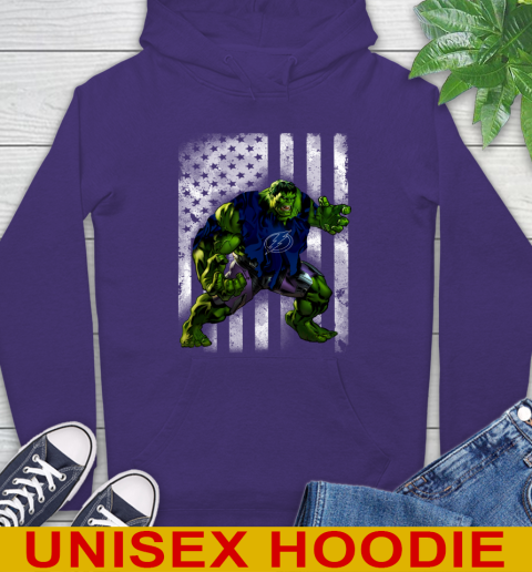 Tampa Bay Lightning Hulk Marvel Avengers NHL Hockey American Flag Hoodie 5