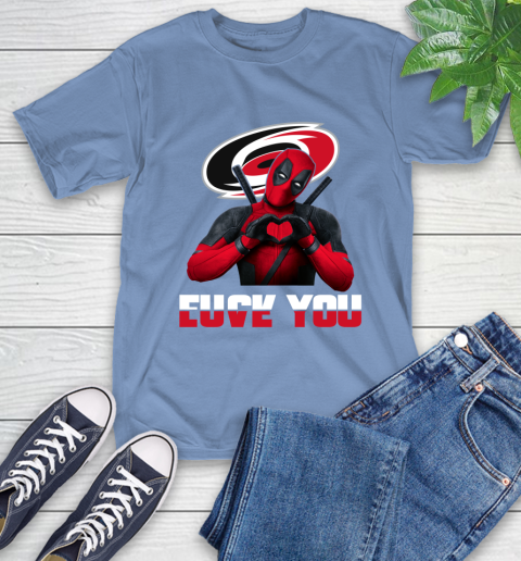 NHL Carolina Hurricanes Deadpool Love You Fuck You Hockey Sports T-Shirt 12