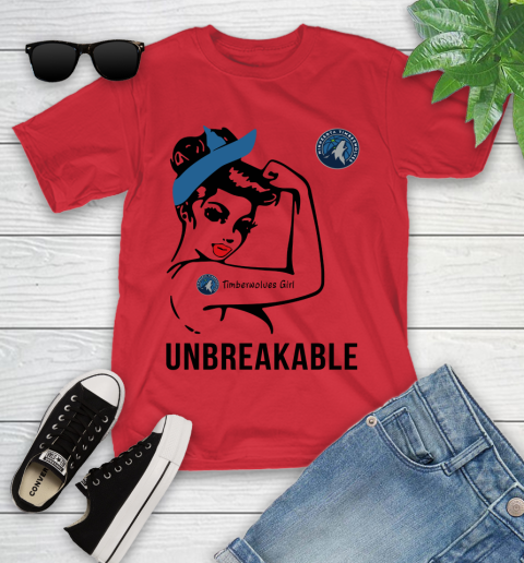 NBA Minnesota Timberwolves Girl Unbreakable Basketball Sports Youth T-Shirt 8