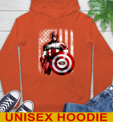 San Francisco 49ers NFL Football Captain America Marvel Avengers American Flag Shirt Hoodie 4