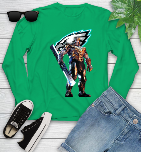 NFL Thanos Gauntlet Avengers Endgame Football Philadelphia Eagles Youth Long Sleeve 6