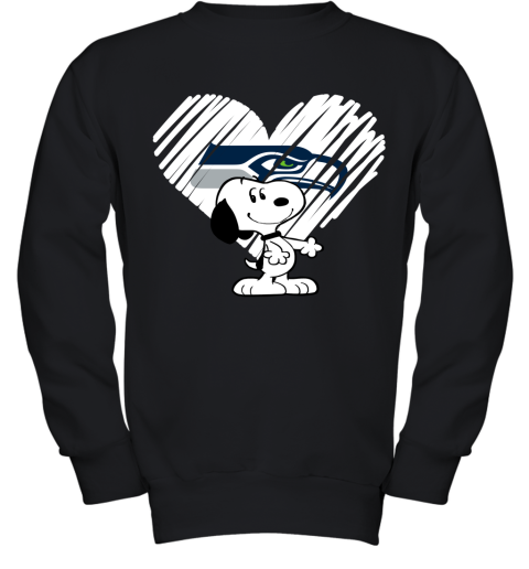 A Happy Christmas With Seattle Seahawks Snoopy Youth Sweatshirt