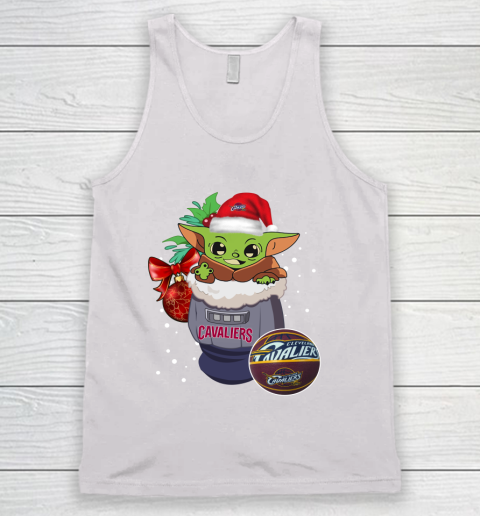 Cleveland Cavaliers Christmas Baby Yoda Star Wars Funny Happy NBA Tank Top 2