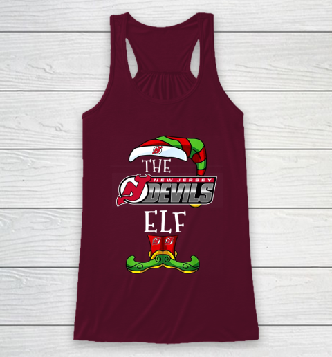 New Jersey Devils Christmas ELF Funny NHL Racerback Tank 2