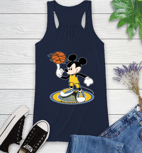 NBA Basketball Denver Nuggets Cheerful Mickey Disney Shirt Racerback Tank 11