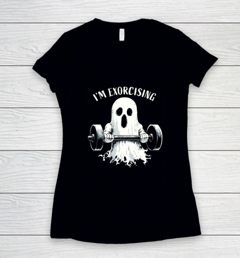 I'm Exorcising Funny Ghost Halloween Women's V-Neck T-Shirt