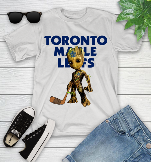 Toronto Maple Leafs NHL Hockey Groot Marvel Guardians Of The Galaxy Youth T-Shirt