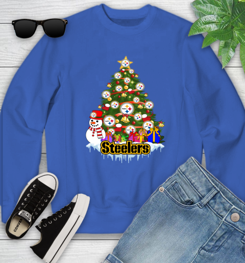Pittsburgh Steelers Merry Christmas NFL Football Sports Youth Sweatshirt - Image 9