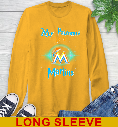 MLB Baseball Harry Potter My Patronus Is A Miami Marlins Long Sleeve T-Shirt 2