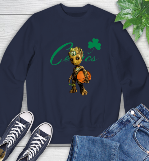 Boston Celtics NBA Basketball Groot Marvel Guardians Of The Galaxy Sweatshirt 3