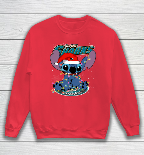 San Jose Sharks NHL Hockey noel stitch Christmas Sweatshirt 6