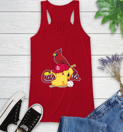 MLB Pikachu Baseball Sports St.Louis Cardinals Racerback Tank 6