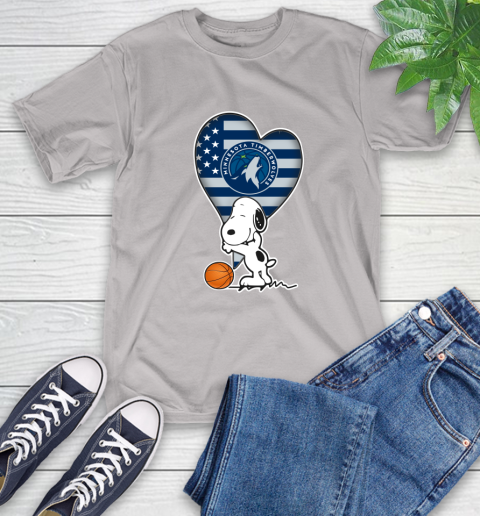 Minnesota Timberwolves NBA Basketball The Peanuts Movie Adorable Snoopy T-Shirt 12