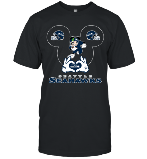 I Love The Seahawks Mickey Mouse Seattle Seahawks Unisex Jersey Tee