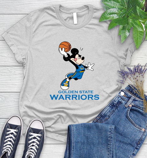 NBA Basketball Golden State Warriors Cheerful Mickey Mouse Shirt Women's T-Shirt 2