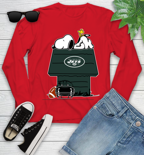 New York Jets NFL Football Snoopy Woodstock The Peanuts Movie Youth Long Sleeve 11